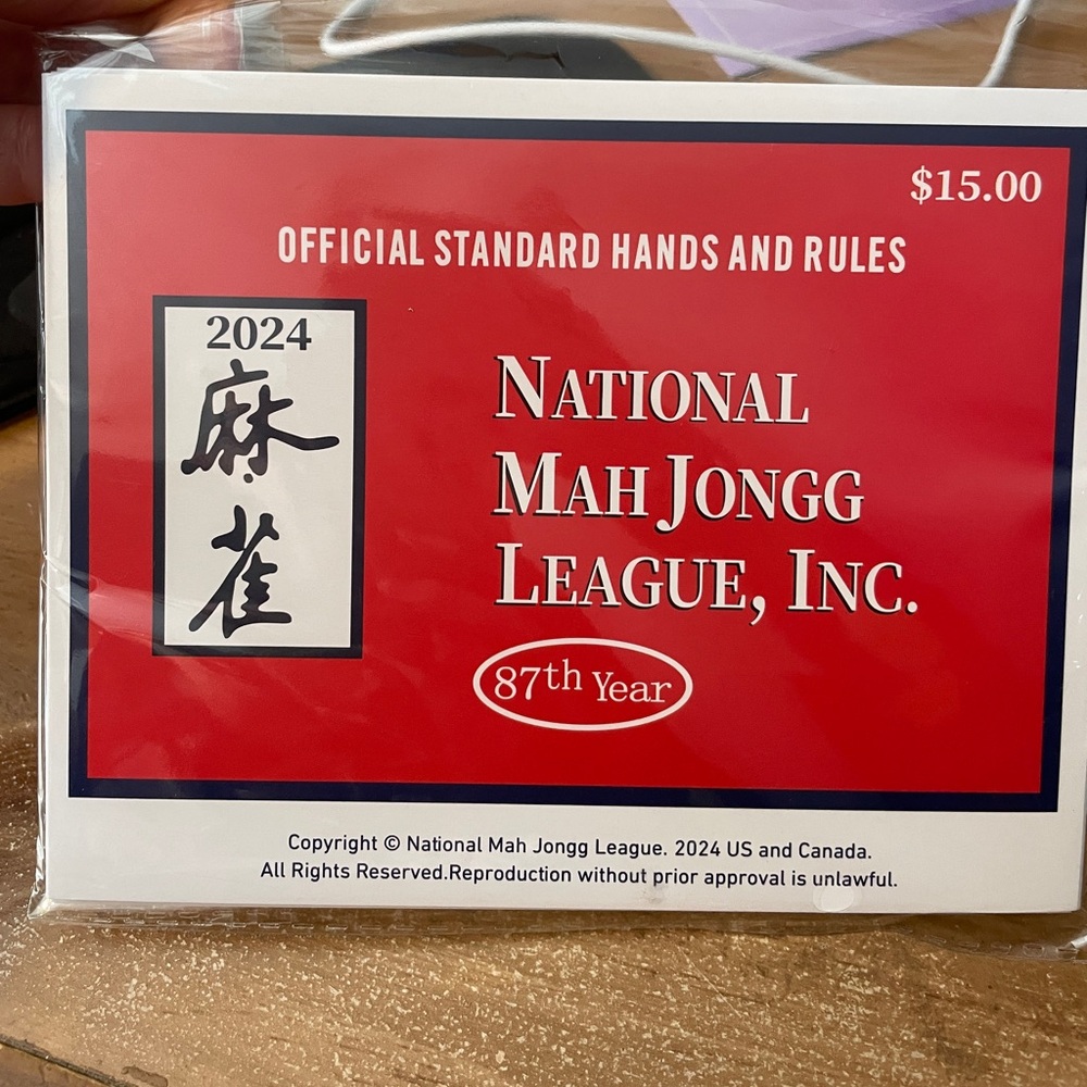4 X National Mah Jongg 2024 Rule Card -MahJongg Cards - Official Hands and Rules